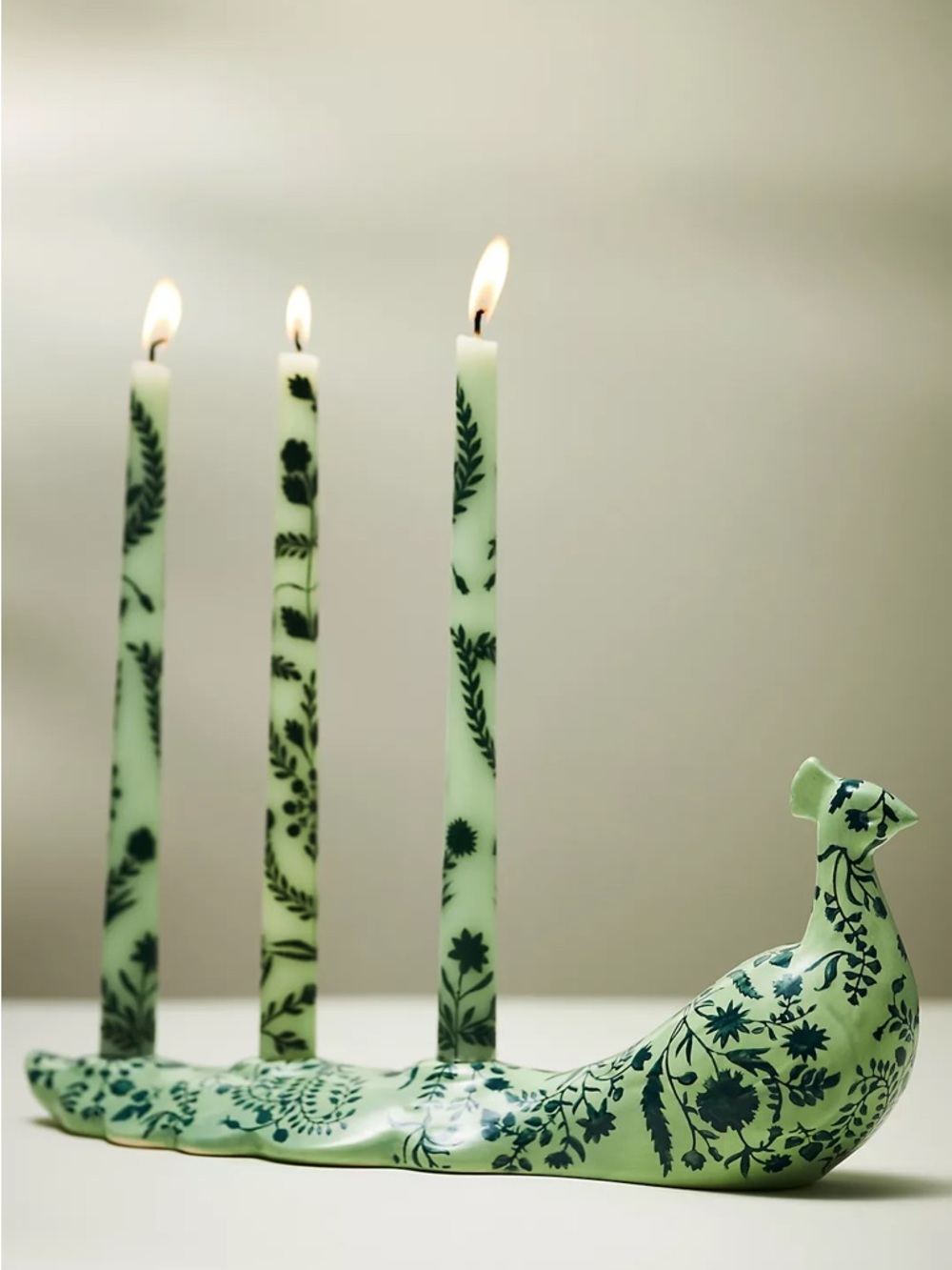 NWT Anthropologie Peacock Candle Holder